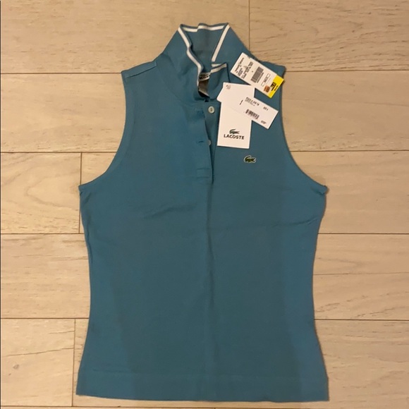 Lacoste Tops - NWT Lacoste teal sleeveless athletic top